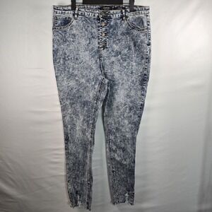 Simply Be Denim Chloe High Waist‎ Skinny Acid Wash Button Fly Women's 18R